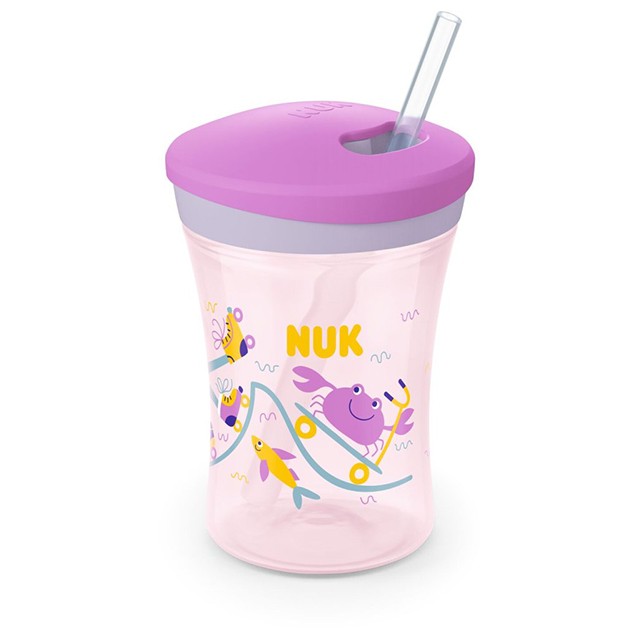 NUK - Action Cup με καλαμάκι Μωβ 12m+ (10.751.136) | 230ml