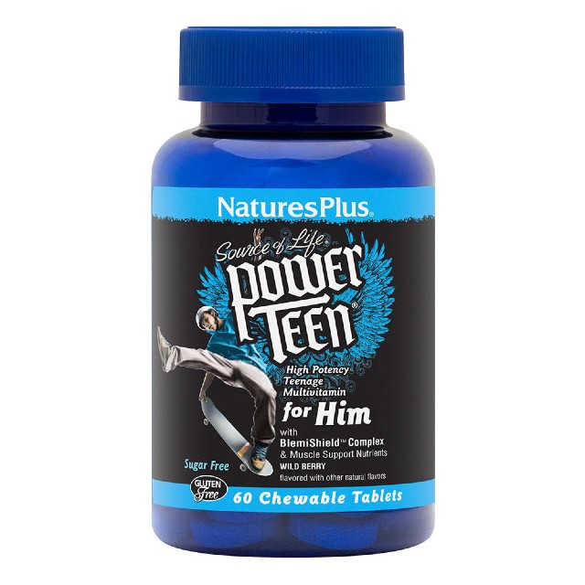 Natures Plus Power Teen for Him 60chew.tabs