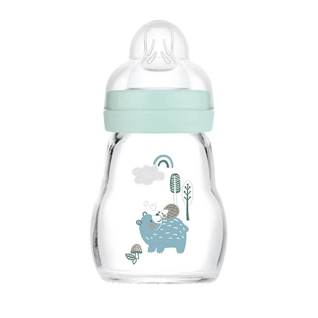 MAM - Feel Good Premium Glass Γυάλινο Μπιμπερό 0m+ Boy (370SB) | 170ml
