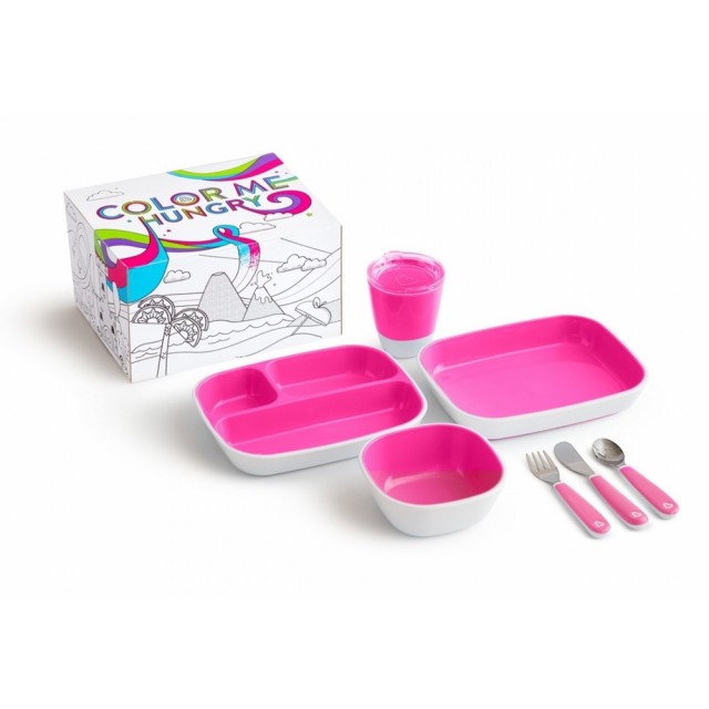 MUNCHKIN - Splash Dining Set Pink 18m+ | 7τμχ