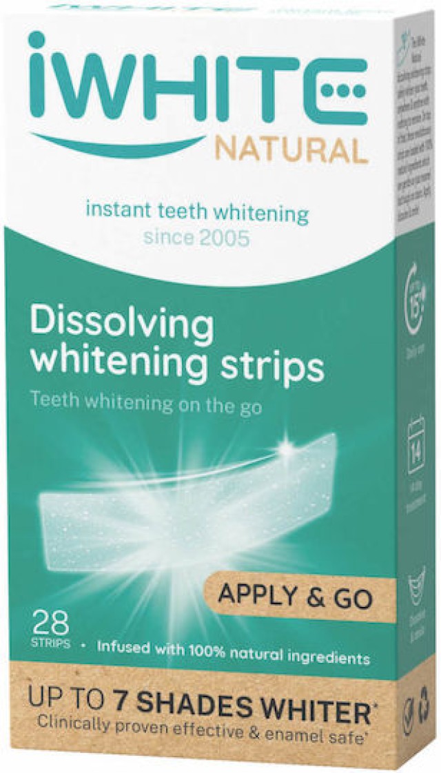 iWhite Natural Strips Ταινίες Λεύκανσης Δοντιών, 28 Τεμάχια