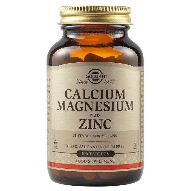 SOLGAR - Calcium Magnesium Plus Zinc | 100 tabs