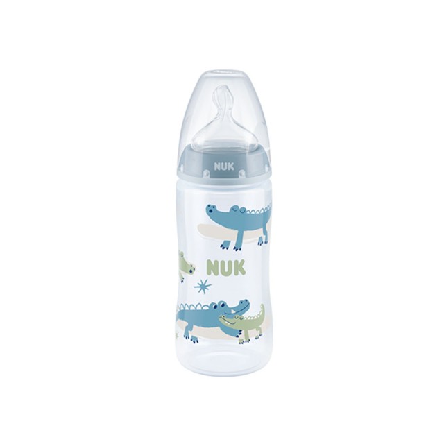 NUK - First Choice Plus Μπιμπερό με Θηλή Σιλικόνης & Ένδειξη Θερμοκρασίας 6-18m Γαλάζιο (10.741.940) | 300ml
