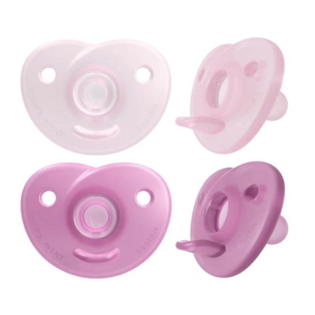 Philips Avent Πιπίλα Όλο Σιλικόνη Ροζ 0-6m, 2 τεμάχια