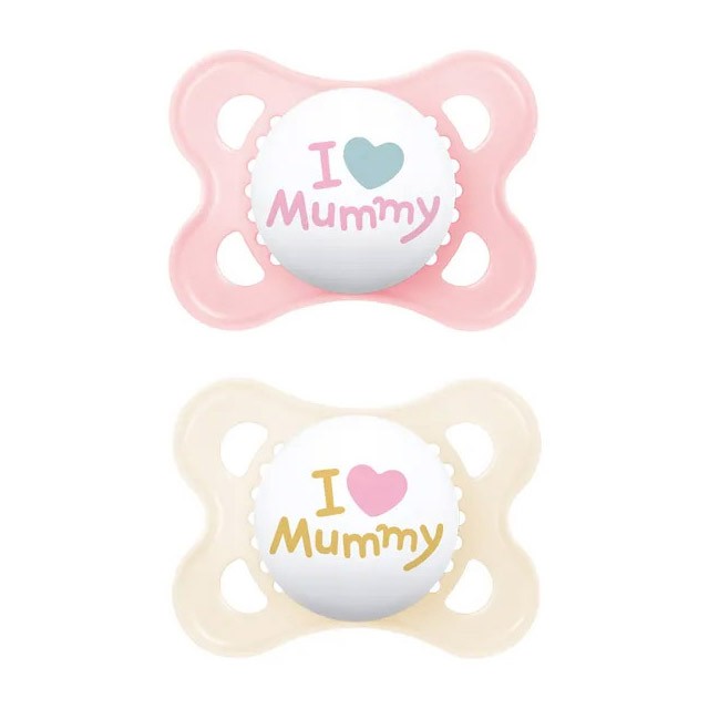 MAM - Ι Love Mummy & Daddy Πιπίλα Σιλικόνης 2-6m Girls (115SG1) | 2τμχ