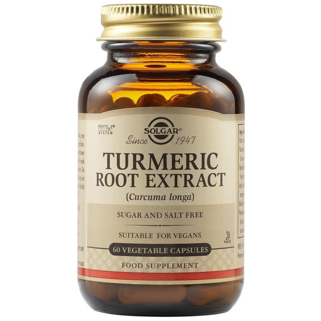 SOLGAR - Turmeric Root Extract | 60 Vegetable caps