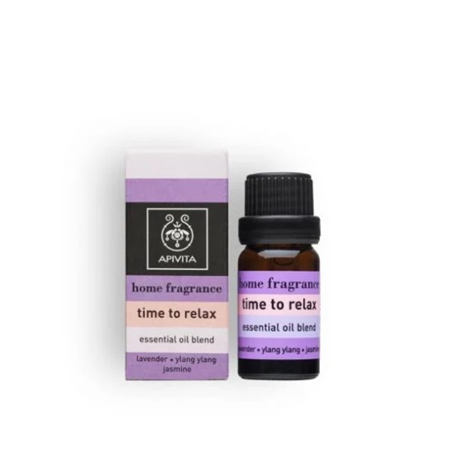 APIVITA - Home Fragrance Time to Relax Essential Oil Blend Levander Ylang Ylang Jasmine | 10ml