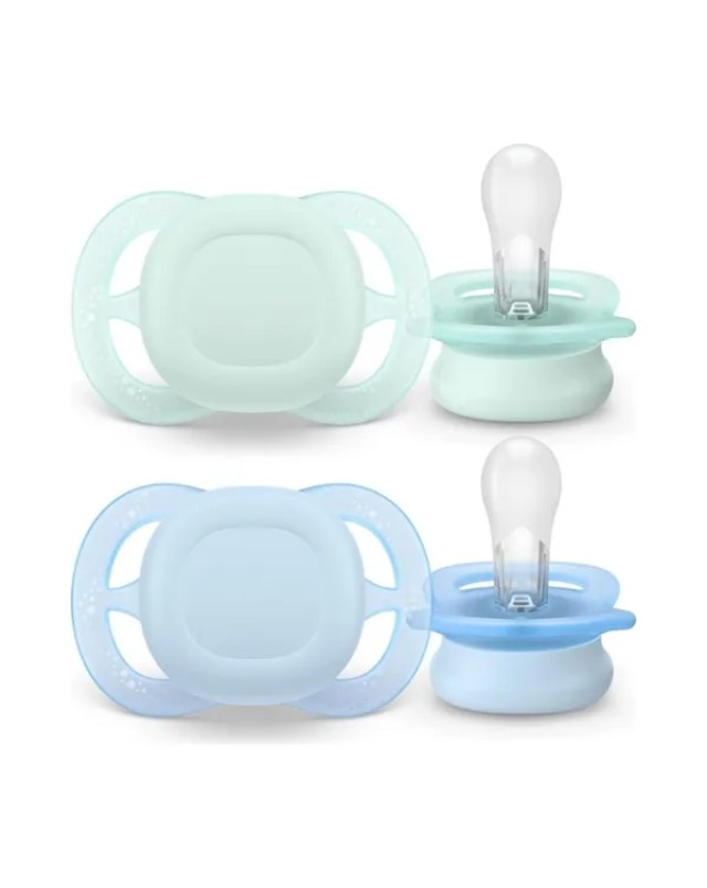 Philips Avent Πιπίλα Ultra Start SCF075/02 Βεραμάν/Γαλάζιο για 0-2 μηνών, 2 τεμάχια