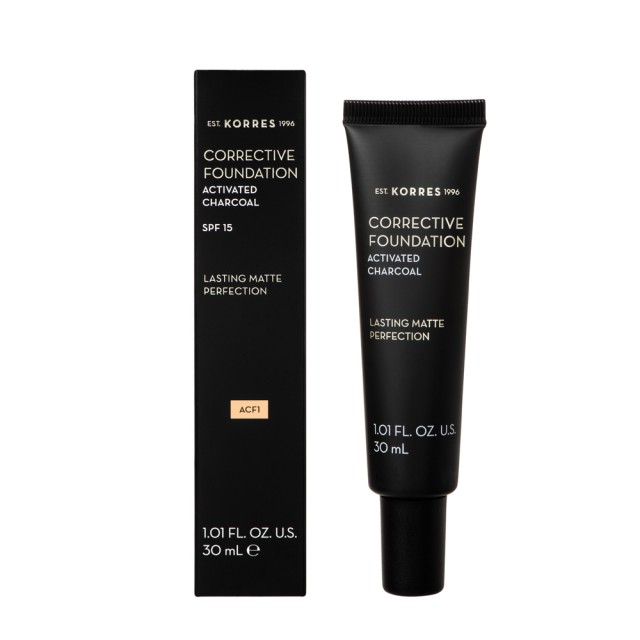 KORRES - Corrective Foundation Activated Charcoal SPF15 ACF1| 30ml