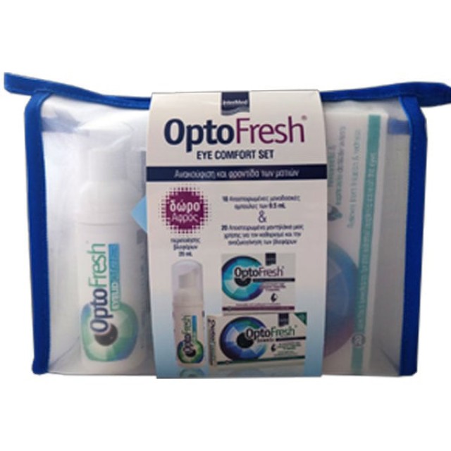 Intermed Optofresh Promo Eye Comfort Set με Optofresh Eye Wash Drops, 10x0.5ml, Optofresh Towels, 20τεμ & Δώρο Optofresh Eyelid Cleanser, 20ml