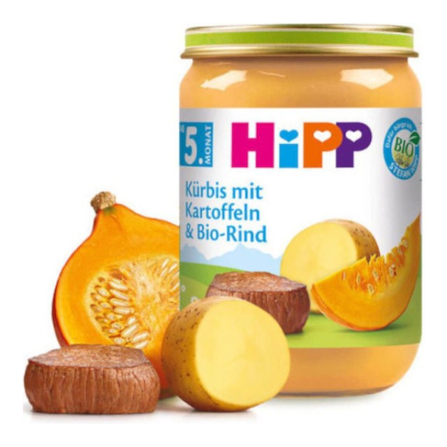 Hipp - Βρεφικό Γεύμα Κολοκύθα με Πατάτες και Βοδινό ,190g