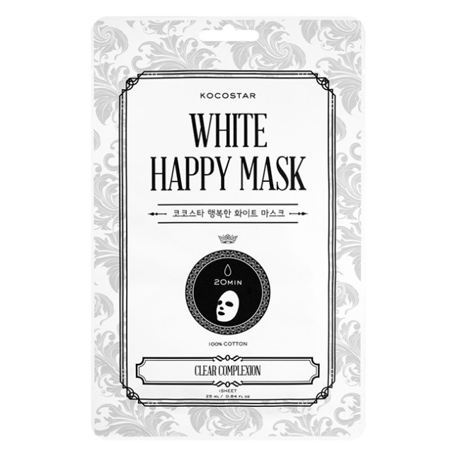 Kocostar White Happy Mask Μάσκα Προσώπου με Νιασιναμίδη, 1τεμ