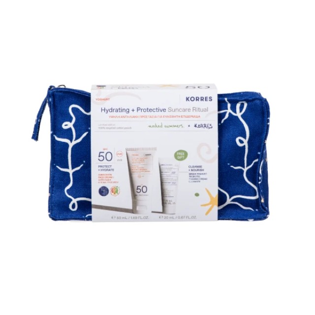 Korres Promo Yoghurt Sunscreen Face Cream SPF50, 50ml & Probiotic Foaming Cream Cleanser, 20ml