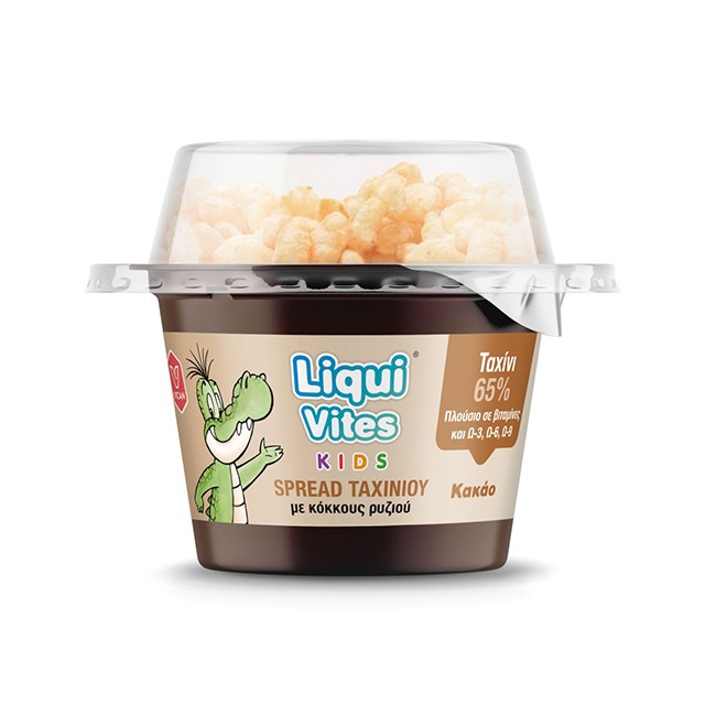 VICAN - Liqui Vites Kids Spread Ταχινιού με Κόκκους Ρυζιού Γεύση Κακάο | 44gr