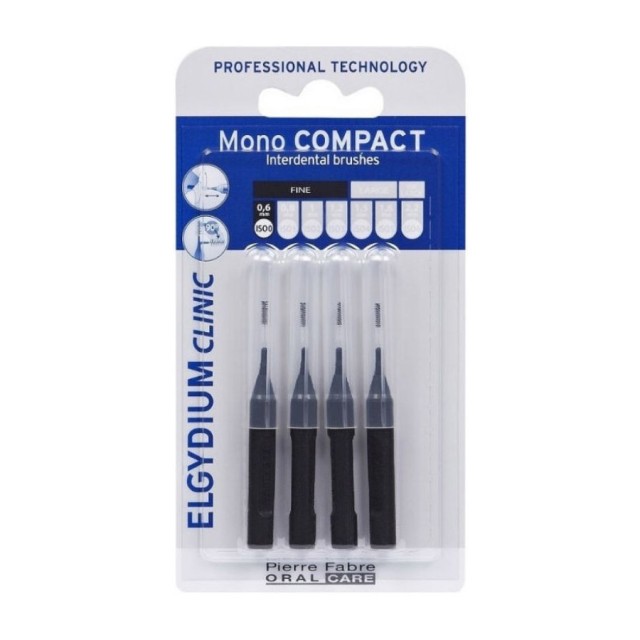 ELGYDIUM - Clinic Mono Compact Interdental Brushes Black 0.35mm| 4τεμ