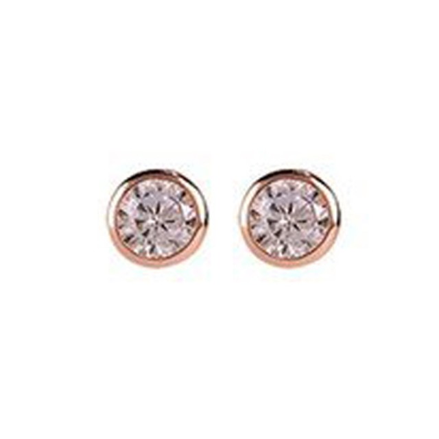 DALEE -  Jewels Earrings No05417 Rose Gold Plated White Mounted Studs | 1 Ζευγάρι
