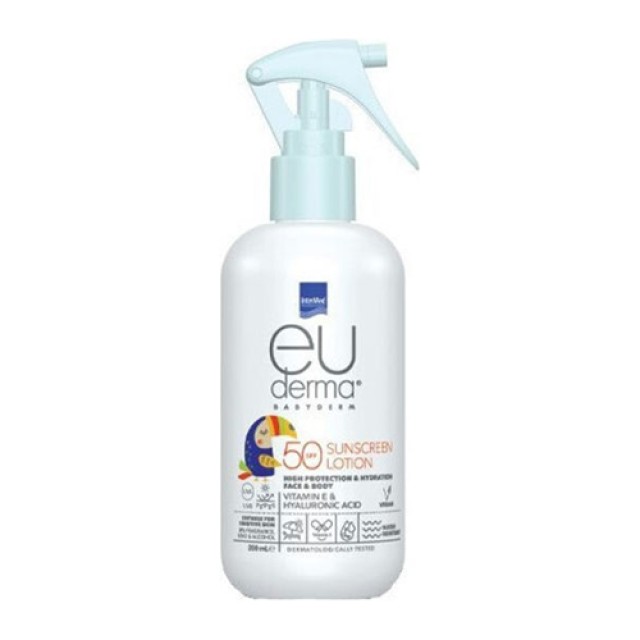 InterMed Euderma SPF50 Αδιάβροχο Βρεφικό Αντηλιακό Γαλάκτωμα για Πρόσωπο & Σώμα 200ml