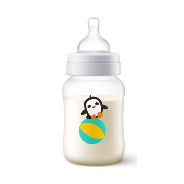 AVENT - Anti-colic Πλαστικό Μπιμπερό 1m+ Πιγκουίνος SCF821/13 | 260ml