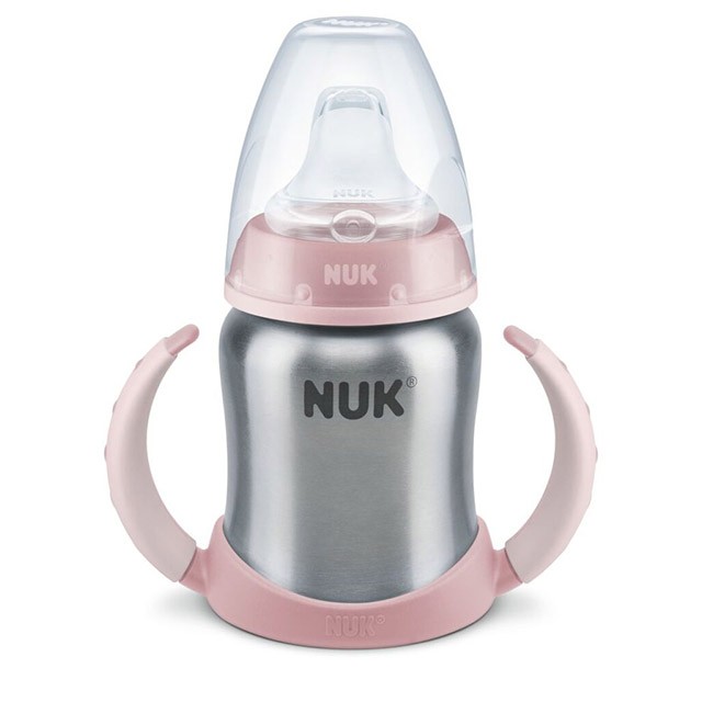 NUK - First Choice Μπιμπερό εκπαίδευσης Ανοξείδωτο Ροζ 6-18months | 150ml