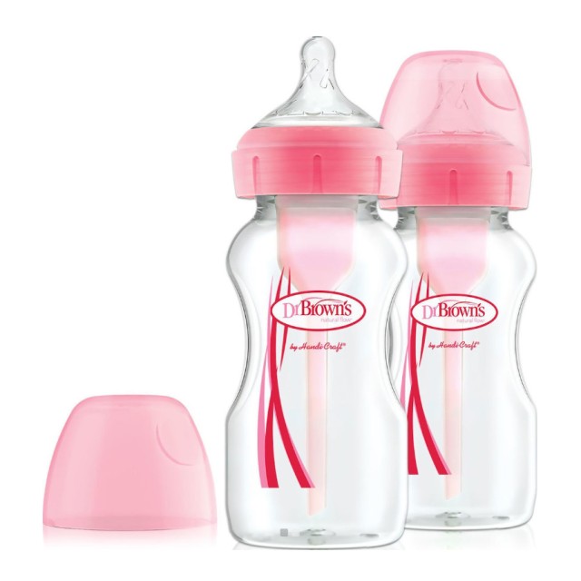 DR.BROWNS - Μπιμπερό πλαστικό Options+  Anti-colic Pink | 2x270ml