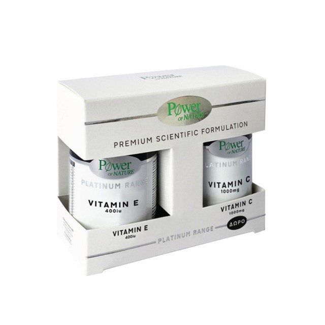 POWER HEALTH - Classics Platinum Vit E 400 IU (30 caps) & ΔΩΡΟ Vitamin C 1000mg (20tabs)