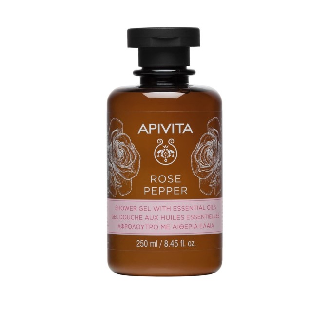 APIVITA - Rose Pepper Shower Gel with Essential Oils | 250 ml