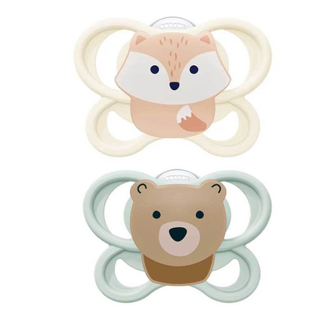 NUK Perfect Match Air Πιπίλα Σιλικόνης 0-2m Αλεπού/Αρκουδάκι