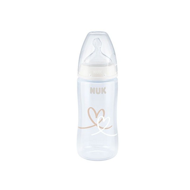 NUK - First Choice Plus Μπιμπερό με Θηλή Σιλικόνης & Ένδειξη Θερμοκρασίας 6-18m Ασπρο (10.741.940) | 300ml