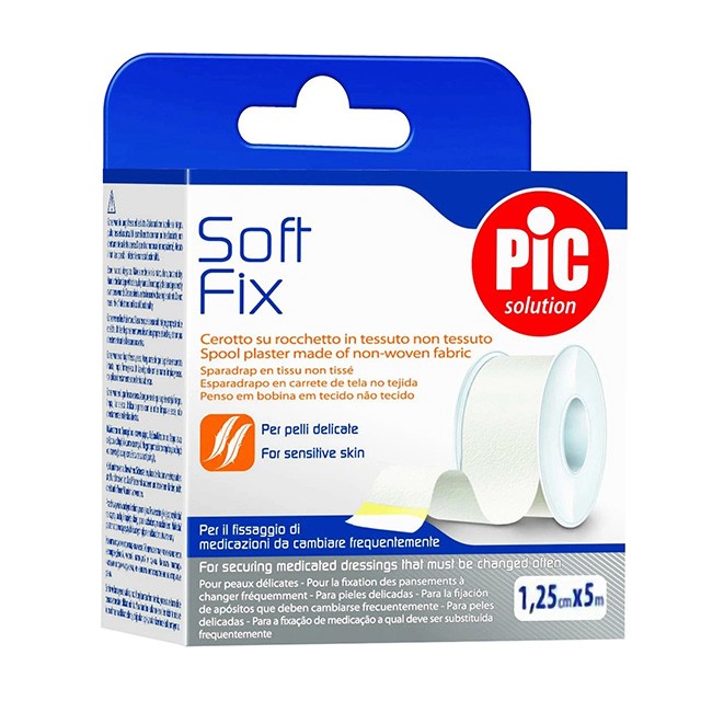 PIC SOLUTION - Soft Fix Ρολό Λευκοπλάστ από μη Υφασμένο Ύφασμα 1,25cmx5m | 1τμχ