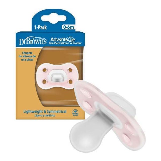 Dr. Browns Advantage Πιπίλα Σιλικόνης Ροζ για 0-6 μηνών