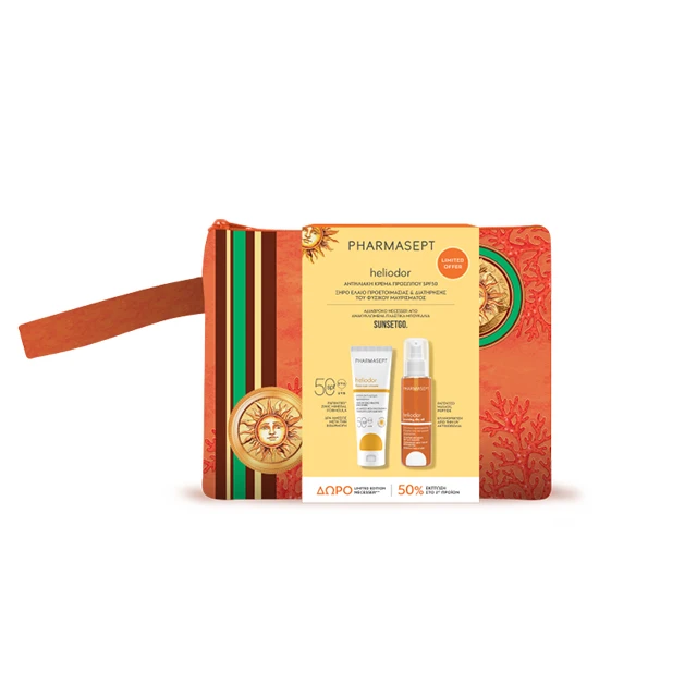 Pharmasept - Promo Heliodor Pack Face Sun Cream SPF 50 & ΔΩΡΟ Bronzing Dry Oil 100ml