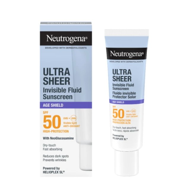 Neutrogena Ultra Sheer Invisible Fluid Sunscreen Age Shield SPF50, 50ml