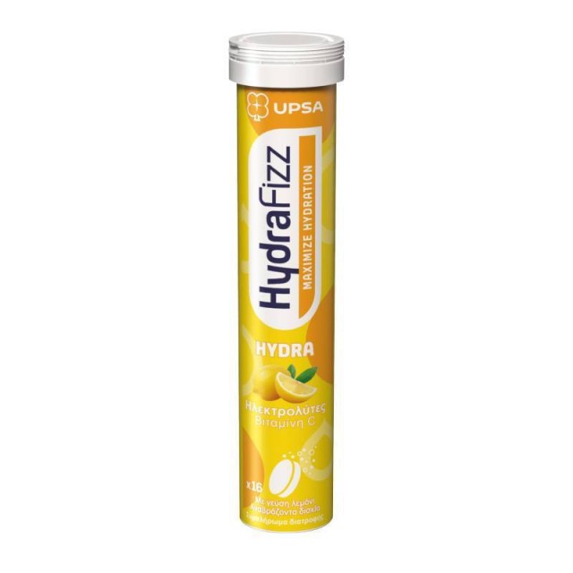 Upsa Hydrafizz Hydra 16 Αναβράζοντα Δισκία Γεύση Λεμόνι