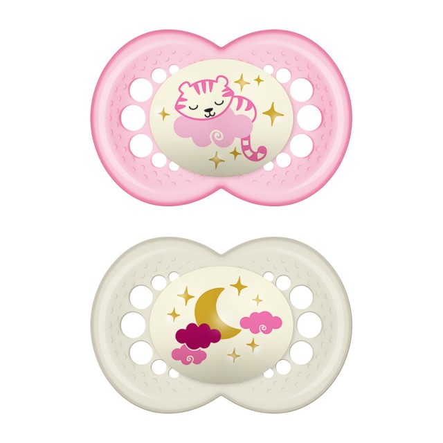 ΜΑΜ - Original Night Πιπίλα Σιλικόνης 16m+ Pink (260s) | 2τμχ