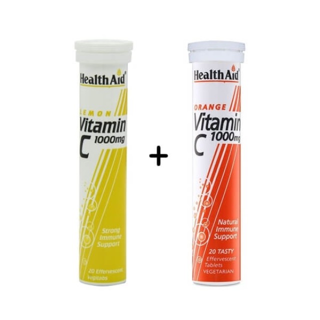 HEALTH AID - VitaminC 1000mg Λεμόνι (20tabs) & VitaminC 1000mg (20tabs)