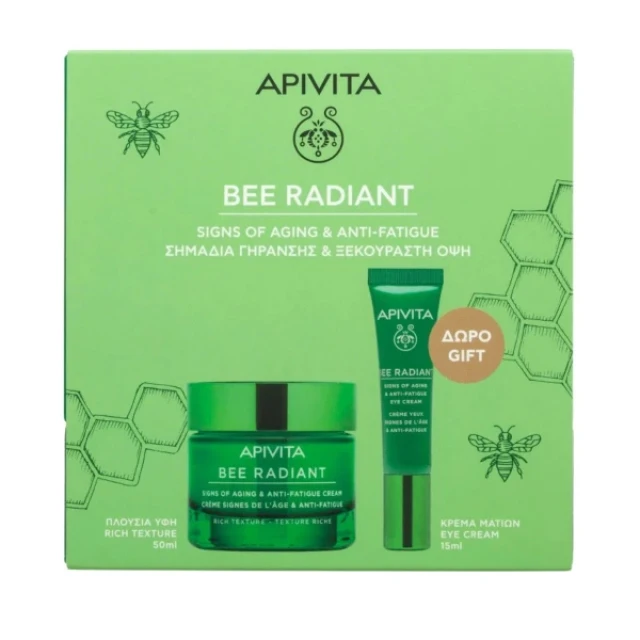 Apivita - Promo Bee Radiant Signs of Aging & Anti-Fatigue Cream Rich Texture 50ml & Eye Cream 15ml