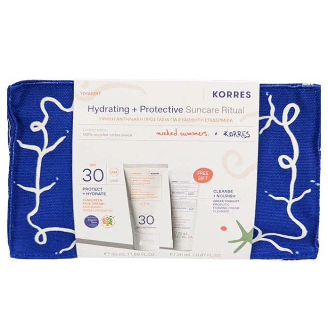 Korres Promo Yoghurt Sunscreen Face Cream Protect & Hydrate Spf30, 50ml & Δώρο Foaming Cream Cleanser with Pre + Probiotics 20ml & Νεσεσέρ