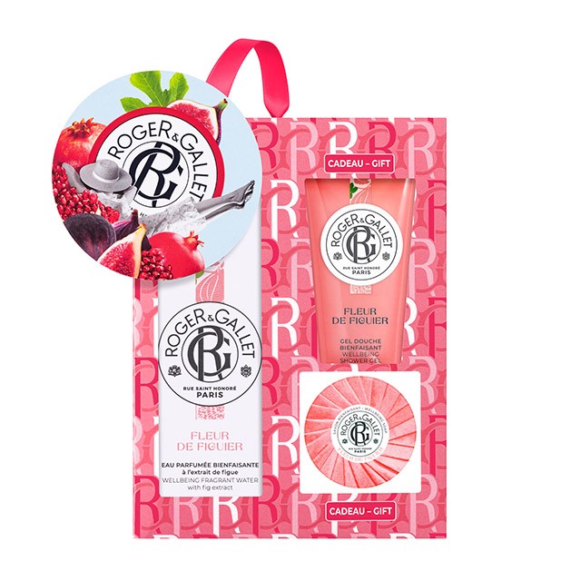 ROGER&GALLET - Set Fleur de Figuier Eau parfumée bienfaisantel (100ml) & Fleur de Figuier Shower Gel (50ml) & Fleur De Figuier Soap (100gr)