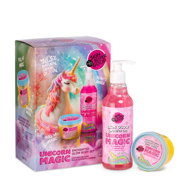 Natura Siberica Promo Unicorn Magic Glow Boosting Sugar Body Scrub 100ml & Skin Glow Shower Gel 250ml