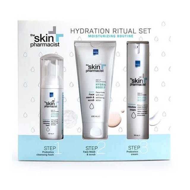 Intermed Promo The Skin Pharmacist Hydration Ritual Set Moisturizing Routine Ηydra Boost Probiotics Αφρός Καθαρισμού, 50ml, Μάσκα Απολέπισης, 100ml & Probiotics Ενυδατική Κρέμα, 50ml