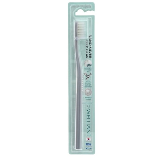 Welliant Οδοντόβουρτσα Medium Soft A-1 Nano Silver Deep Clean 1τεμ