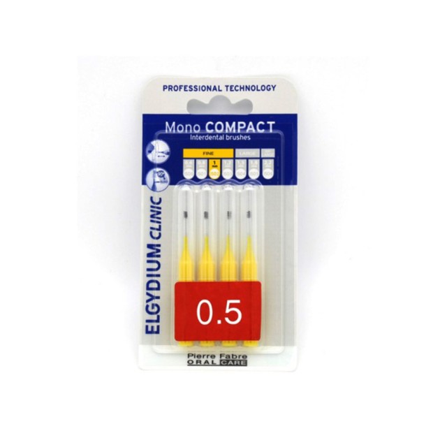 ELGYDIUM - Clinic Mono Compact Interdental Brushes Yellow 0,5mm | 4τμχ