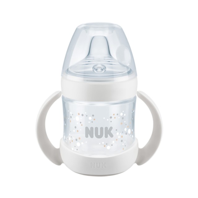 NUK - Nature Sense Learner Bottle με ένδειξη θερμοκρασίας Λευκό με ρύγχος σιλικόνης 6-18m (10.743.022) | 150ml