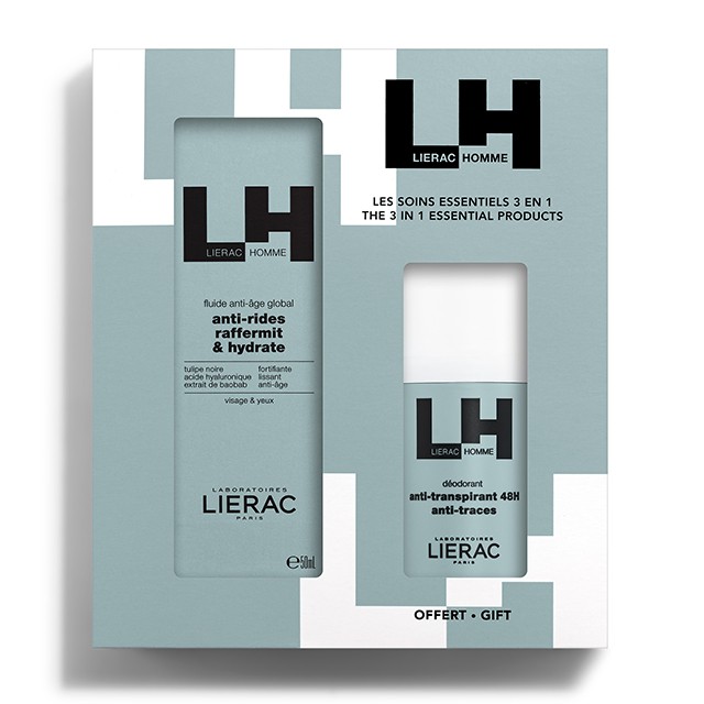 Lierac - Homme Set Λεπτόρρευστη Κρέμα Με Ολοκληρωμένη Αντιγηραντική Δράση 50ml + ΔΩΡΟ Αποσμητικό 50ml