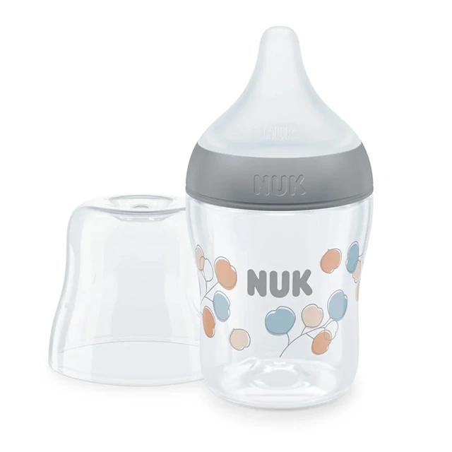 Nuk – Perfect Match Μπιμπερό με Δείκτη Ελέγχου Θερμοκρασίας 0m+ Γκρι 150ml