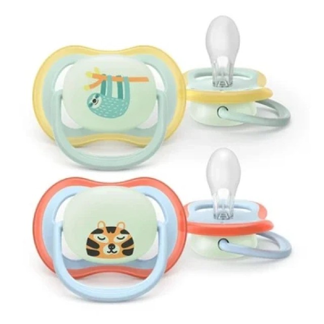 Philips Avent Ultra Air Night, Ορθοδοντική Πιπίλα Νυκτός Βεραμάν/Γαλάζιο 0–6m, 2 τεμάχια