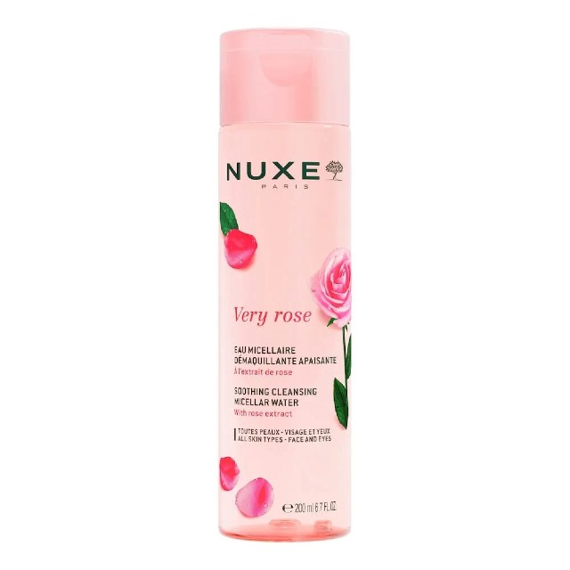 Nuxe Very Rose Micellar Water Καταπραϋντικό Kαθαριστικό Μικυλλιακό Νερό 200ml