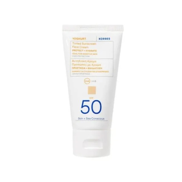 Korres Yoghurt Tinted Sunscreen Face Cream SPF50, 50ml