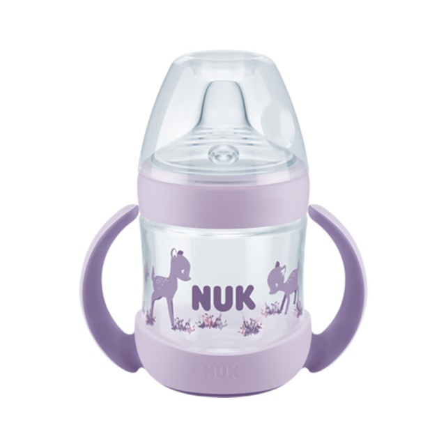 NUK - Nature Sense Learner Bottle με ένδειξη θερμοκρασίας Ροζ με ρύγχος σιλικόνης 6-18m (10.743.022) | 150ml