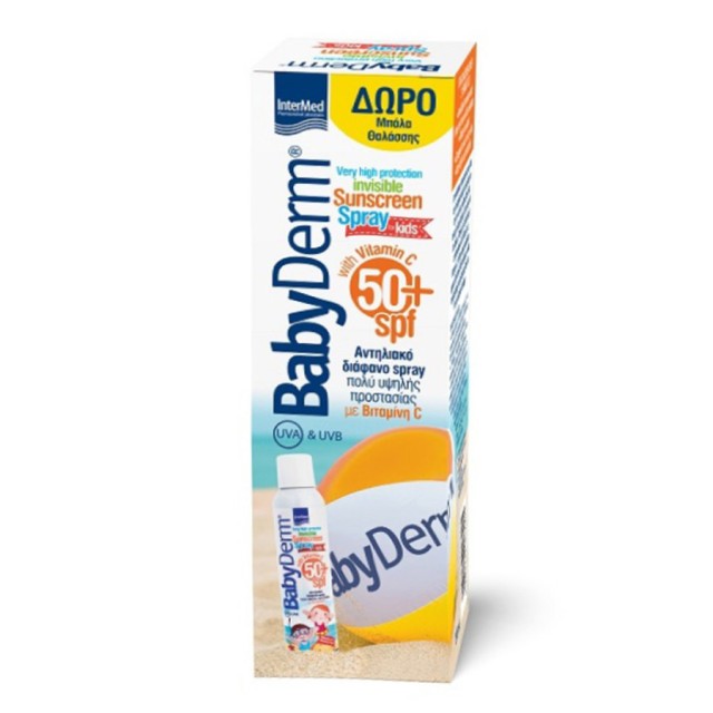 INTERMED - BABYDERM Invisible Sunscreen Spray 50+ for Kids & ΔΩΡΟ Μπάλα Θαλάσσης | 200ml